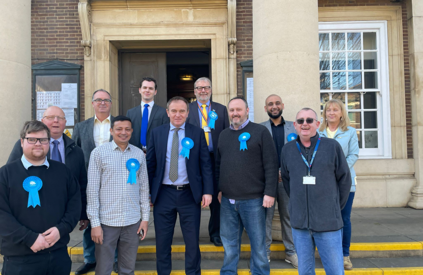 George Eustace with Worthing Cllrs & Conservative Candidates