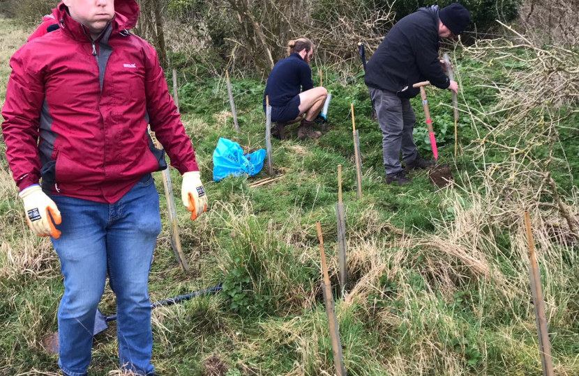 Cllr Dan Humphreys at Tree Planting