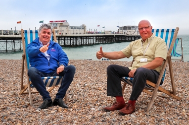 Photo: Daniel Capstick-Dale, Director of South Beach Leisure Ltd (left) with Cllr Kevin Jenkins, Worthing's Executive Member for Regeneration